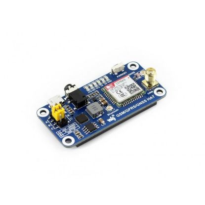 Picture of GSM/GPRS/GNSS/Bluetooth HAT for Raspberry Pi Based on SIM868 Supports SMS, phone call, GPRS, DTMF, HTTP, FTP, MMS, email, etc.