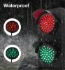 Picture of 100mm Led RED/Green Traffic Signal Light Aluminum Case 45pcs LED per Color. 85-265V AC. Water Resistance Great for American Standard Voltage. Waterproof MTBF: 80000 Hours. IP Rate: IP65