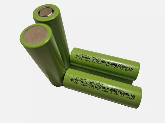 Picture of 4 Pack Brand : IOTMUG 18650 Rechargeable Battery Flat Top，3.7V Lithium Batteries 3200mAh High Capacity for LED Flashlights, Headlights, Small Fans, Toys